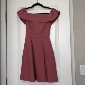 ASOS pink ruffle off the shoulder dress size 0